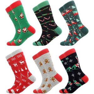 Mens Dress Socks Funny Colorful Crazy Funky Crew Novelty‎ Happy Cotton Size 9-12